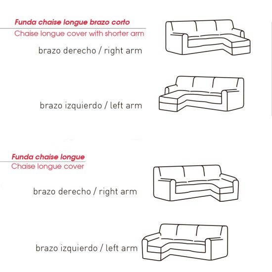 Funda De Sofá Chaise Longue Elástica