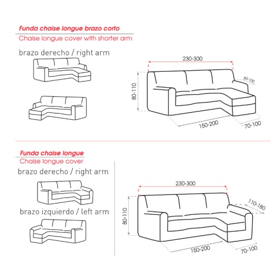 Funda de Sofá Longue Bielástica
