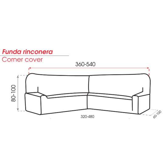 Funda Bielástica para Sofá Rinconera
