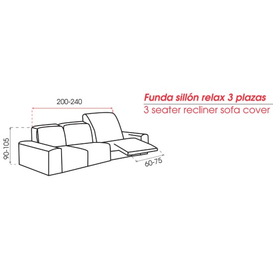 Funda Sofá Relax 3 Plazas Bielástica